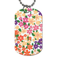 Flower Floral Rainbow Rose Dog Tag (two Sides)