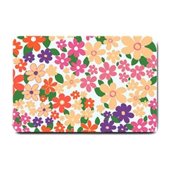 Flower Floral Rainbow Rose Small Doormat 