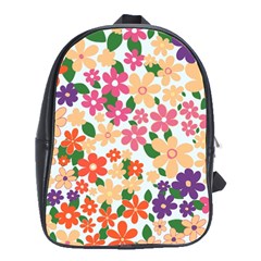 Flower Floral Rainbow Rose School Bag (large)