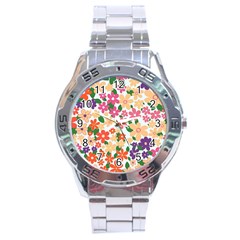 Flower Floral Rainbow Rose Stainless Steel Analogue Watch