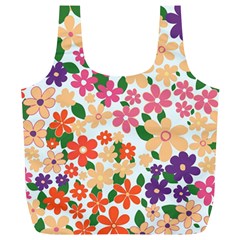 Flower Floral Rainbow Rose Full Print Recycle Bags (l) 