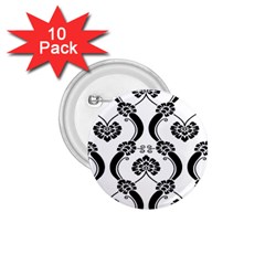 Flower Floral Black Sexy Star Black 1.75  Buttons (10 pack)