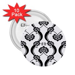 Flower Floral Black Sexy Star Black 2.25  Buttons (10 pack) 