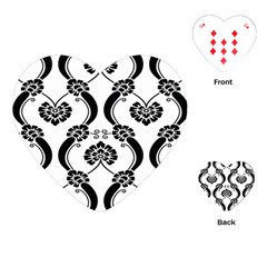 Flower Floral Black Sexy Star Black Playing Cards (Heart) 
