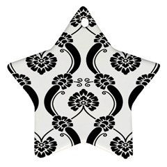 Flower Floral Black Sexy Star Black Star Ornament (Two Sides)