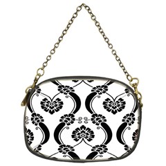 Flower Floral Black Sexy Star Black Chain Purses (One Side) 