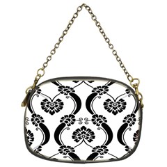 Flower Floral Black Sexy Star Black Chain Purses (Two Sides) 