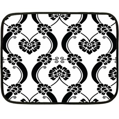 Flower Floral Black Sexy Star Black Double Sided Fleece Blanket (Mini) 