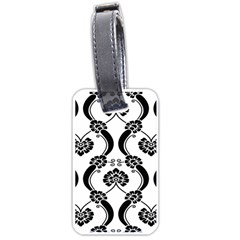 Flower Floral Black Sexy Star Black Luggage Tags (One Side) 