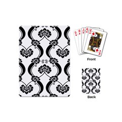 Flower Floral Black Sexy Star Black Playing Cards (mini)  by Mariart