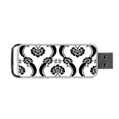 Flower Floral Black Sexy Star Black Portable Usb Flash (one Side) by Mariart