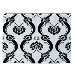 Flower Floral Black Sexy Star Black Cosmetic Bag (XXL) 