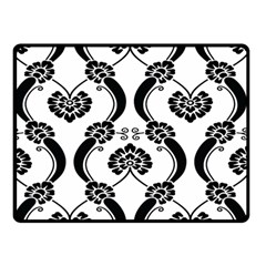 Flower Floral Black Sexy Star Black Double Sided Fleece Blanket (Small) 