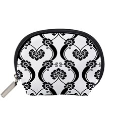 Flower Floral Black Sexy Star Black Accessory Pouches (Small) 