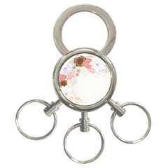 Flower Floral Rose Sunflower Star Sexy Pink 3-ring Key Chains by Mariart