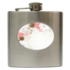 Flower Floral Rose Sunflower Star Sexy Pink Hip Flask (6 Oz) by Mariart