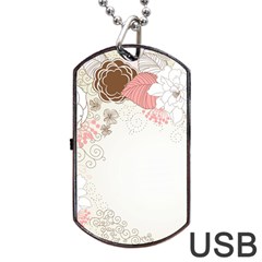 Flower Floral Rose Sunflower Star Sexy Pink Dog Tag Usb Flash (one Side) by Mariart
