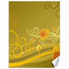 Flower Floral Yellow Sunflower Star Leaf Line Gold Canvas 18  X 24   by Mariart
