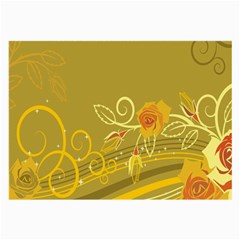 Flower Floral Yellow Sunflower Star Leaf Line Gold Large Glasses Cloth (2-side) by Mariart