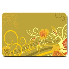 Flower Floral Yellow Sunflower Star Leaf Line Gold Large Doormat  by Mariart