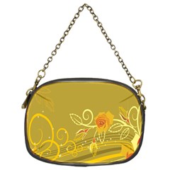Flower Floral Yellow Sunflower Star Leaf Line Gold Chain Purses (two Sides)  by Mariart