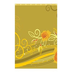 Flower Floral Yellow Sunflower Star Leaf Line Gold Shower Curtain 48  X 72  (small) 