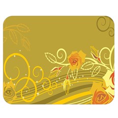Flower Floral Yellow Sunflower Star Leaf Line Gold Double Sided Flano Blanket (medium) 