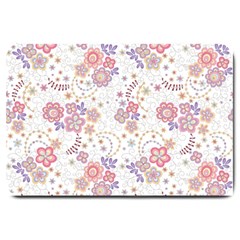 Flower Floral Sunflower Rose Purple Red Star Large Doormat  by Mariart