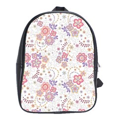 Flower Floral Sunflower Rose Purple Red Star School Bag (xl) by Mariart