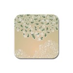 Flower Frame Green Sexy Rubber Square Coaster (4 pack)  Front