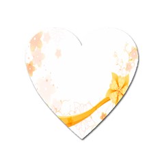 Flower Floral Yellow Sunflower Star Leaf Line Heart Magnet by Mariart