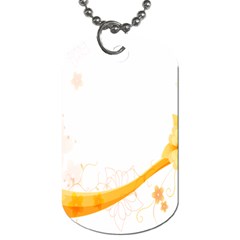 Flower Floral Yellow Sunflower Star Leaf Line Dog Tag (one Side) by Mariart