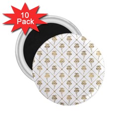 Flower Leaf Gold 2 25  Magnets (10 Pack)  by Mariart