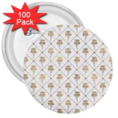 Flower Leaf Gold 3  Buttons (100 pack) 