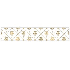 Flower Leaf Gold Flano Scarf (Large)