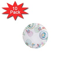 Flower Rainbow Circle Polka Leaf Sexy 1  Mini Magnet (10 Pack) 