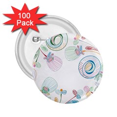 Flower Rainbow Circle Polka Leaf Sexy 2 25  Buttons (100 Pack) 