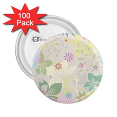 Flower Rainbow Star Floral Sexy Purple Green Yellow White Rose 2 25  Buttons (100 Pack) 