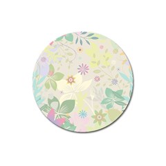 Flower Rainbow Star Floral Sexy Purple Green Yellow White Rose Magnet 3  (round)