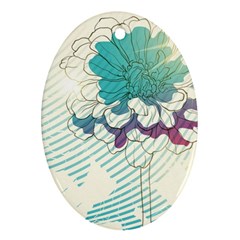 Flower Rose Purple Sunflower Lotus Ornament (Oval)