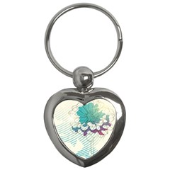 Flower Rose Purple Sunflower Lotus Key Chains (Heart) 