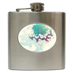 Flower Rose Purple Sunflower Lotus Hip Flask (6 Oz) by Mariart