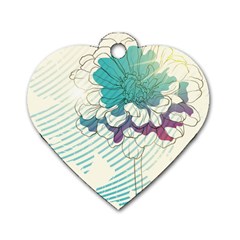 Flower Rose Purple Sunflower Lotus Dog Tag Heart (Two Sides)