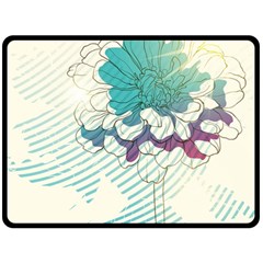 Flower Rose Purple Sunflower Lotus Fleece Blanket (Large) 