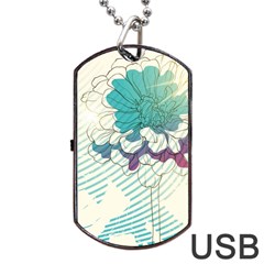 Flower Rose Purple Sunflower Lotus Dog Tag Usb Flash (two Sides) by Mariart