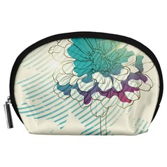 Flower Rose Purple Sunflower Lotus Accessory Pouches (Large) 