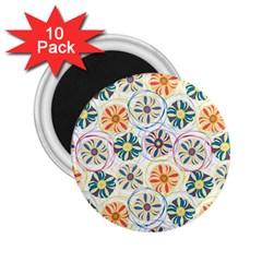 Flower Rainbow Fan Sunflower Circle Sexy 2 25  Magnets (10 Pack) 