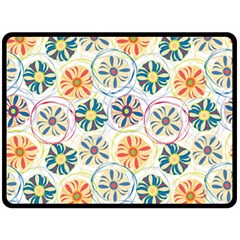 Flower Rainbow Fan Sunflower Circle Sexy Double Sided Fleece Blanket (large) 