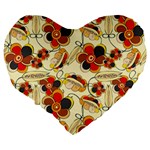 Flower Seed Rainbow Rose Large 19  Premium Flano Heart Shape Cushions Back