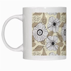 Flower Rose Sunflower Gray Star White Mugs by Mariart